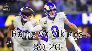 Rams beat Vikings 3020 Is Los Angeles back on track [upl. by Lsil319]