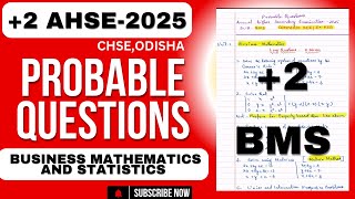 🔴2 BMS PROBABLE QUESTIONS FOR AHSE2025 ll Chse Odisha ll [upl. by Ajat613]