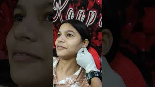 Ear Piercing 💉  Ear lobe piercing with needle earpiercing [upl. by Ehudd]