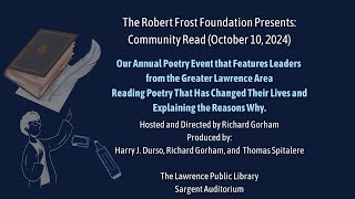 Robert Frost Foundation Community Read [upl. by Wareing]