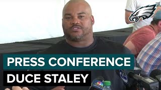 Assistant Head Coach Duce Staley Talks Running Backs amp More  Eagles Press Conference [upl. by Anidam]