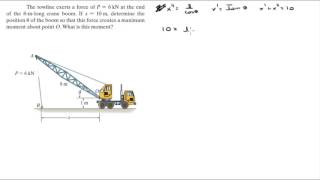 Determine the position u so that this force creates a maximum moment [upl. by Vada]