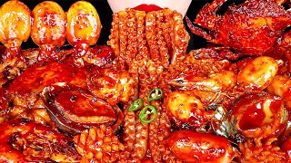 ASMR MUKBANG Spicy FLEX Seafood Boil Octopus Squid Crab Enoki Mushroom CookingampEating Korean 먹방 [upl. by Ulda]