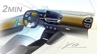 CITROEN C4 interior sketch Design Analysis [upl. by Devi]