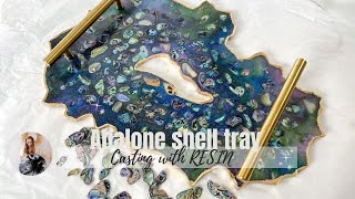 Stunning RESIN TRAY made with REAL abalone shells 🐚 resintray [upl. by Caldera]