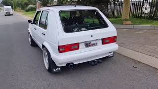 Legendary VW Golf MK1 20L with full exhaust system Downpipe sound [upl. by Oreves]