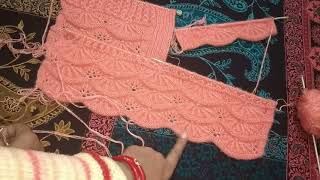 Scalloped Border Pattern for Cardigan Jacket 88knittingLesson2018 [upl. by Orutra159]