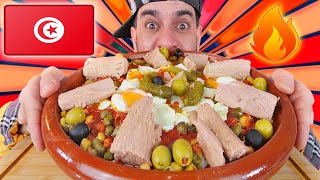 تحدي اللبلابي التونسي الحار بالهريسة التونسية الأصلية النارية Super Spicy Tunisian Lablabi Challenge [upl. by Zahavi]