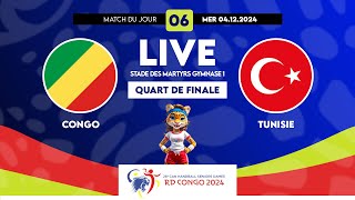 JOUR 6 QUART DE FINALE  🇨🇬 CONGO vs 🇹🇳 TUNISIE  CAN HANDBALL SENIORS DAMES KINSHASA 2024 [upl. by Llesirg85]