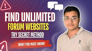 Want Unlimited Forum Websites for Backlinks Try This Secret Method [upl. by Darice]