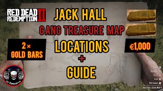 Red Dead Redemption  Jack Hall Gang Treasure Map Locations amp Guide  2× GOLD BARS [upl. by Aleahpar762]