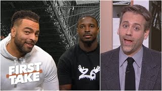 Sony Michel Kyle Van Noy address Max Kellermans hatred of the Patriots  First Take [upl. by Shelton]