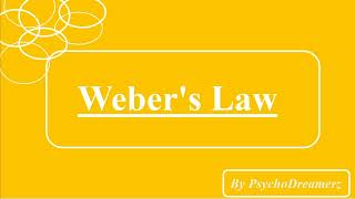 WEBERS LAW of JND  JUST NOTICEABLE DIFFERENCE  DIFFERENCE THRESHOLD  BA BSc Psychology [upl. by Lark]