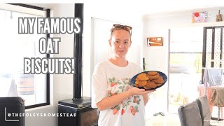 My famous Oat Biscuits  Australian Suburban Homestead [upl. by Leunamne]