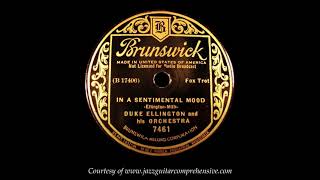 Duke Ellington 1935 FIRST RECORDING IN A SENTIMENTAL MOOD [upl. by Pietra581]