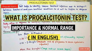 What is Procalcitonin test Why this test need Procalcitonin amp Sepsis Relationship Normal Ranges [upl. by Atikel]