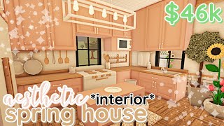 INTERIOR Aesthetic Spring Bloxburg House Build 2 Story [upl. by Recor947]