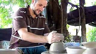 Jason Learning On A Pottery Wheel Rabinal Guatemala [upl. by Reggie]