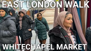 🇬🇧 East London Walking Tour Wandering through Whitechapel Market Multicultural London Suburb 4k [upl. by Arorua90]