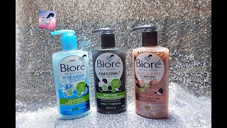 Biore Charchol I Biore rose Quartz  Charcoal daily purifying I Biore Baking Soda Pore Cleanser [upl. by Cailly120]