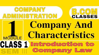 Kerala university Bcom 3rd Semester Company AdministrationCompany and Characteristics [upl. by Hutchins]