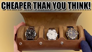 The PERFECT 3Watch Collection Case Under 100  REAL Leather  Rothwell Travel Case Review [upl. by Samled]