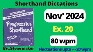 20 November 2024 Progressive magazine 80 wpm English shorthand dictation SSC steno [upl. by Ja]