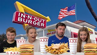 New Zealand Family Try InNOut Burger for the first time [upl. by Annahavas569]