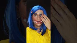 Coraline 🧵🪡💙 makeup halloween coraline [upl. by Iilek]