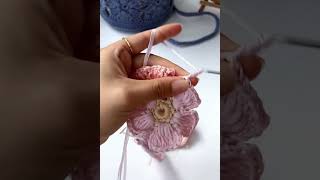 ＊カギ針編み＊おしゃれな花繋ぎ🌸カギ針編み crochet 手編み handmade [upl. by Ykcul]