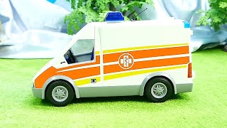 Playmobil Krankenwagen Bruder Tiertransporter Lego City Baukran Film für Kinder [upl. by Jerrylee]