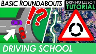 Basic Roundabouts Explained  Driving Tutorial [upl. by Amias]