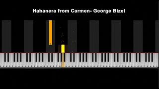 How To Play Habanera from Carmen  Easy Piano [upl. by Cosmo92]