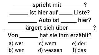 Wer wen wem wessen der das Fragen Fragewörter WFragen Question Nominativ Akkusativ Dati [upl. by Richy]