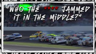 “Who the expletive jammed it in the middle”  NASCARs RADIOACTIVE from the Brickyard 400 [upl. by Dotty]