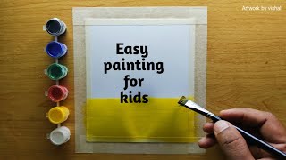 easy and simple painting for kids sunset painting ideas step by step tutorial [upl. by Llacam]