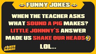 When The Teacher Asks What Sound A Pig Makes And Little Johnnys Answer🤣  Little Johnny Jokes [upl. by Oloap176]