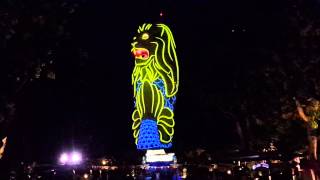 Singapore Sentosa Merlion 4K 3D Projection Mapping Magic Lights SG50 Special 20150826 [upl. by Buckley114]