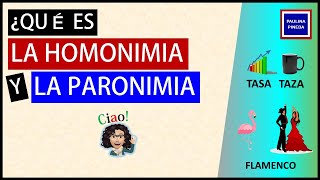 LA HOMONIMIA Y PARONIMIA [upl. by Winnie]