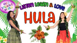 Learn how to Hula in Miss Jessicas World  Teaching Kids Cultural Dance  Dance for kids [upl. by Yllil]