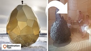 This Giant Golden Egg in Sweden Is Actually a Luxury Sauna [upl. by Yelekalb459]