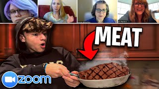 Cooking MEAT In VEGAN Zoom Classes [upl. by Atenahs]