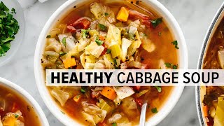 CABBAGE SOUP  super easy vegetarian soup for a healthy diet [upl. by Kabob635]