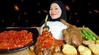 AYAM PEDAS MANIS TERONG BAKAR JENGKOL DAN SAMBAL 🤤  EATING SHOW [upl. by Ahsaf]