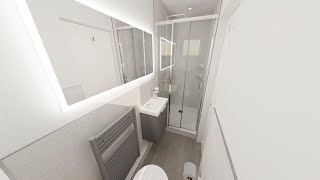 ArtiCAD  Standard Speed Bathroom Design  007  Small Ensuite  No Music No Commentary [upl. by Airpac997]