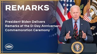 President Biden Delivers Remarks at the DDay Anniversary Commemoration Ceremony [upl. by Noevart]