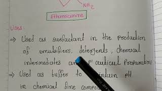 Structure and uses Ethanolamine ethylenediamine amphetamine [upl. by Francklyn]