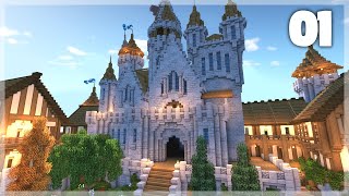 Minecraft How to Build a Medieval Castle  Huge Medieval Castle Tutorial  Part 1 [upl. by Alegnad]