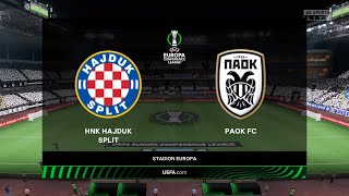 Hajduk Split vs PAOK 10082023 UEFA Europa Conference League FIFA 23 [upl. by Atibat366]