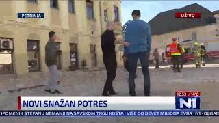 Potres u Hrvatskoj magnitude 62 snimak sa N1infoTV uzivo prenosa [upl. by Samala]